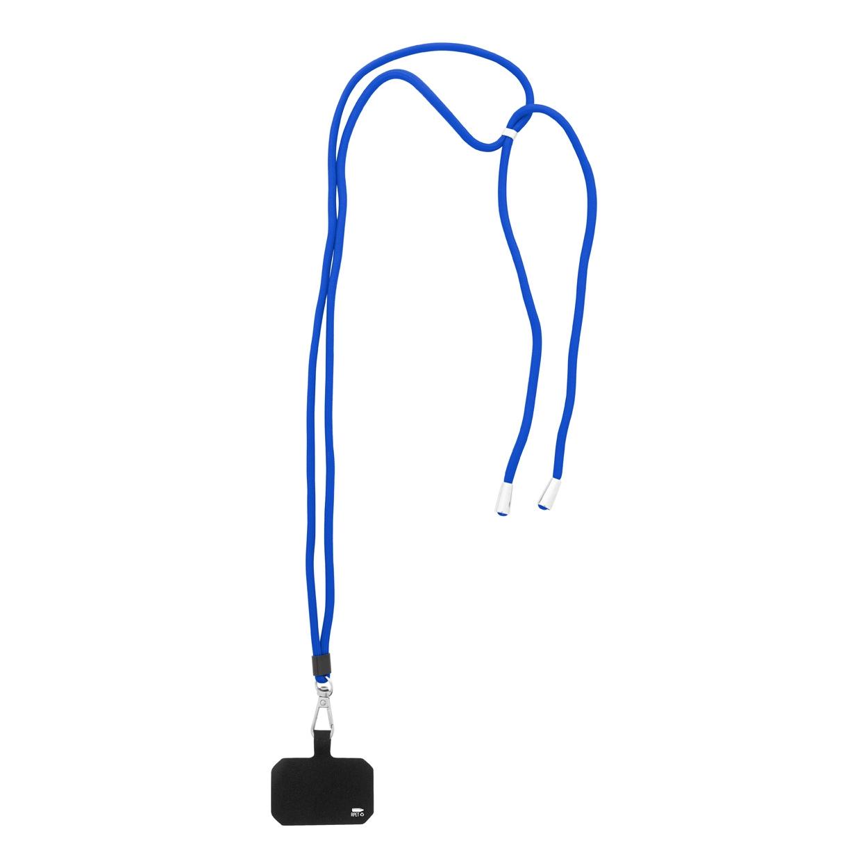 Lanyard RPET pentru telefon mobil Corphon Albastru