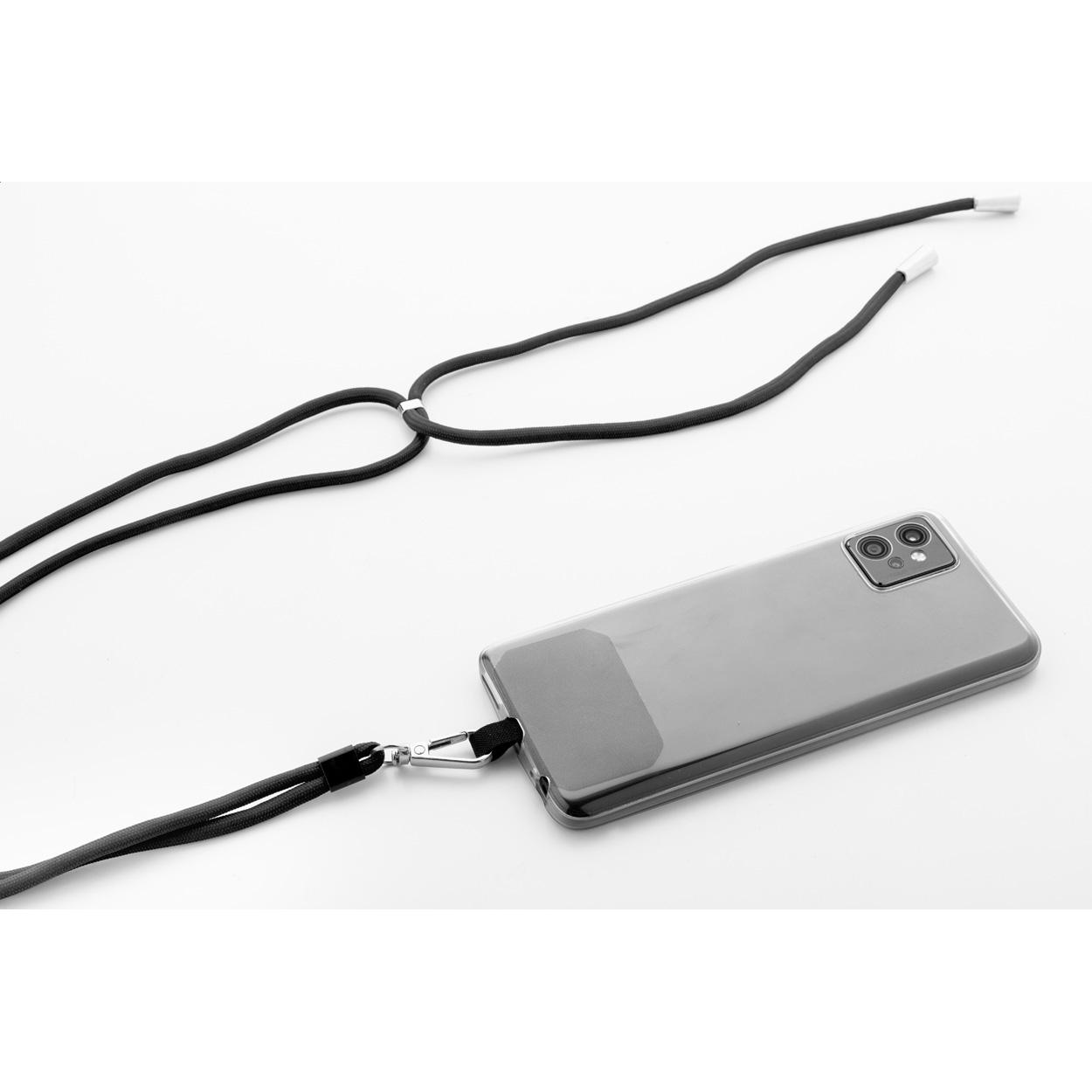 Lanyard RPET pentru telefon mobil Corphon Negru
