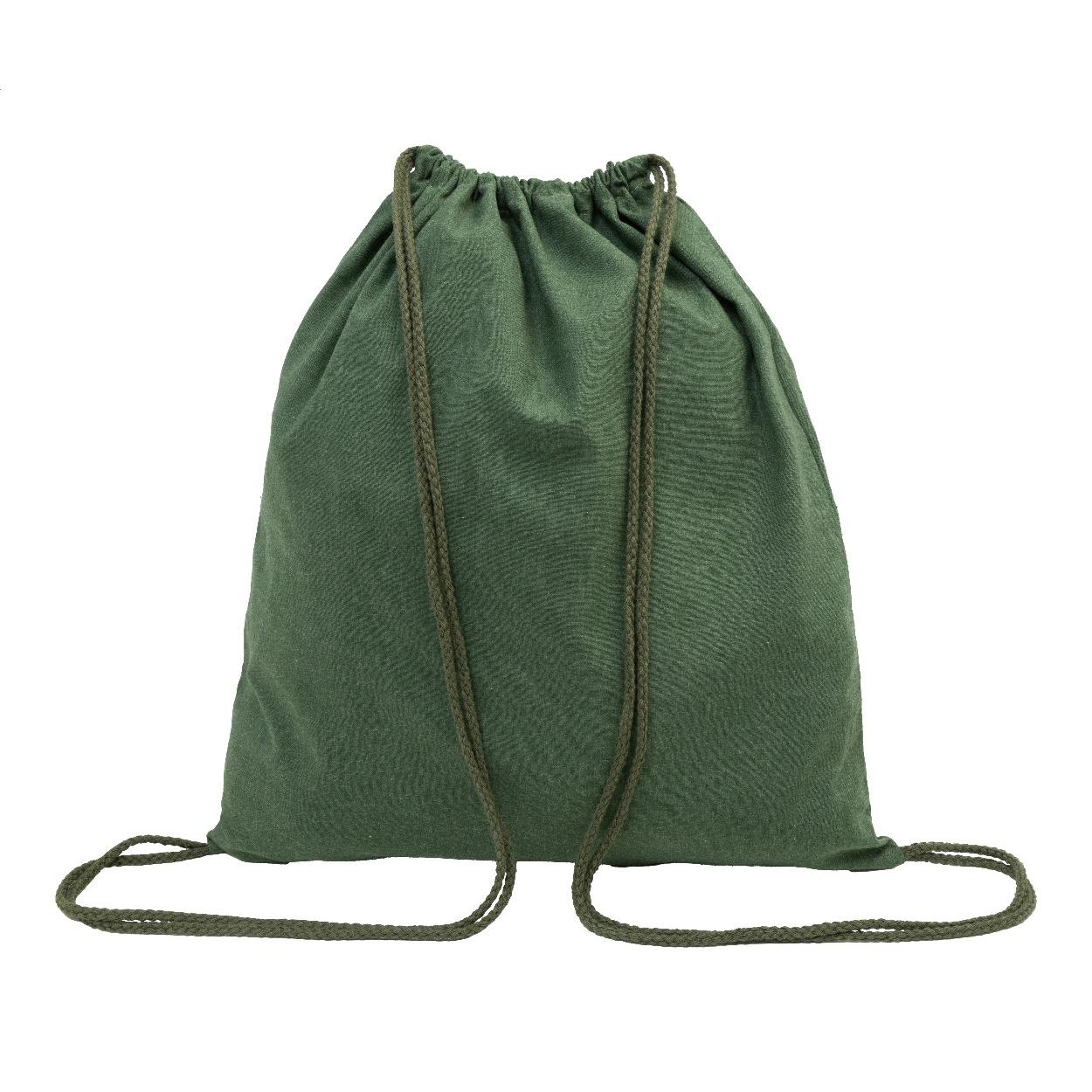 Rucsac cu șnur din bumbac reciclat Dropex Verde
