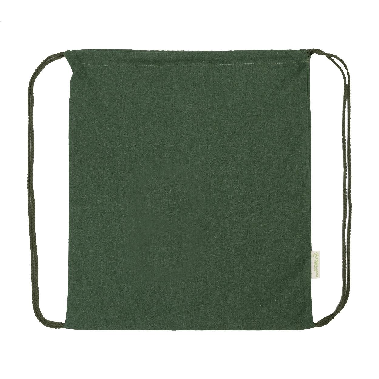 Rucsac cu șnur din bumbac reciclat Dropex Verde