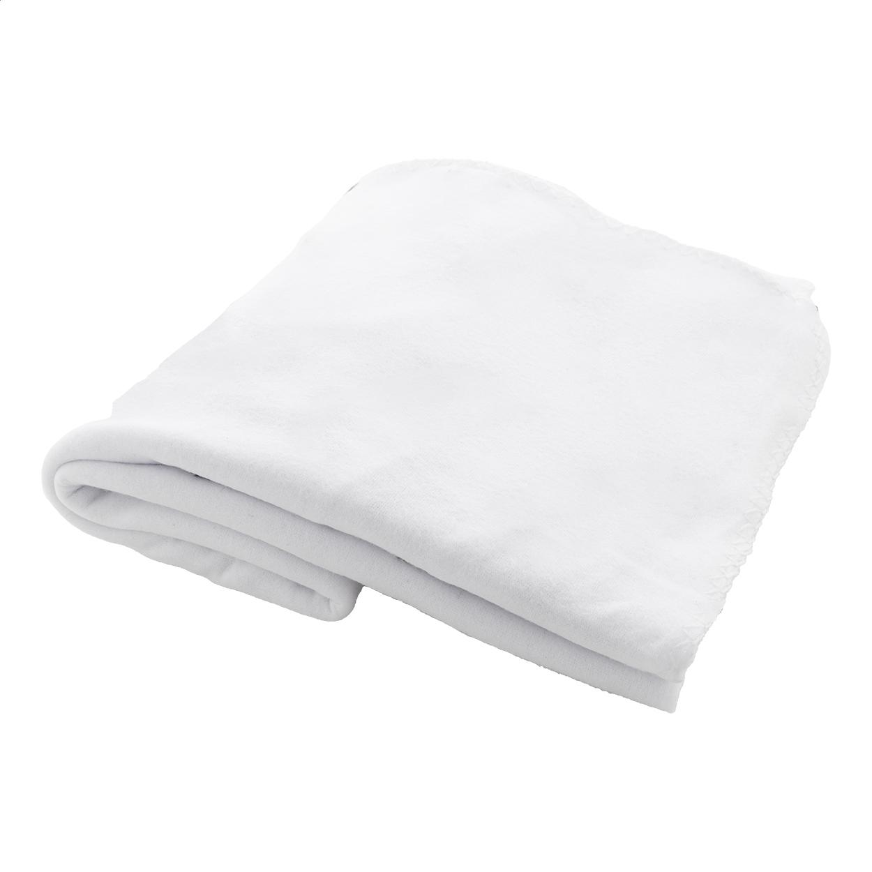 Pătură fleece personalizată, RPET CreaFleece Alb