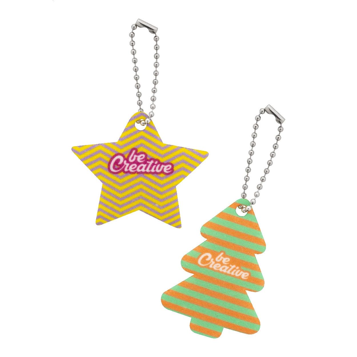 Breloc de Crăciun personalizat, model stea CreaFelt Key Xmas Alb