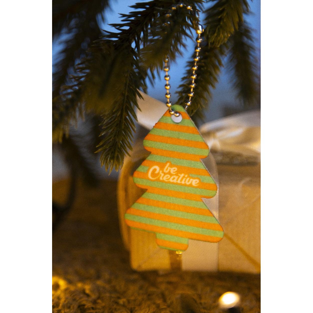 Breloc de Crăciun personalizat, model stea CreaFelt Key Xmas Alb