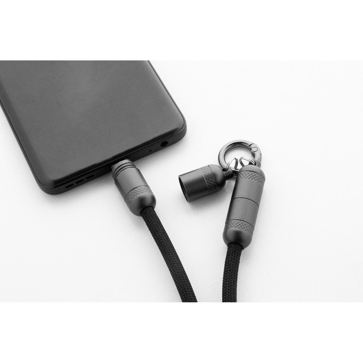 Cablu pentru telefon mobil 60W, RPET Fastly Negru