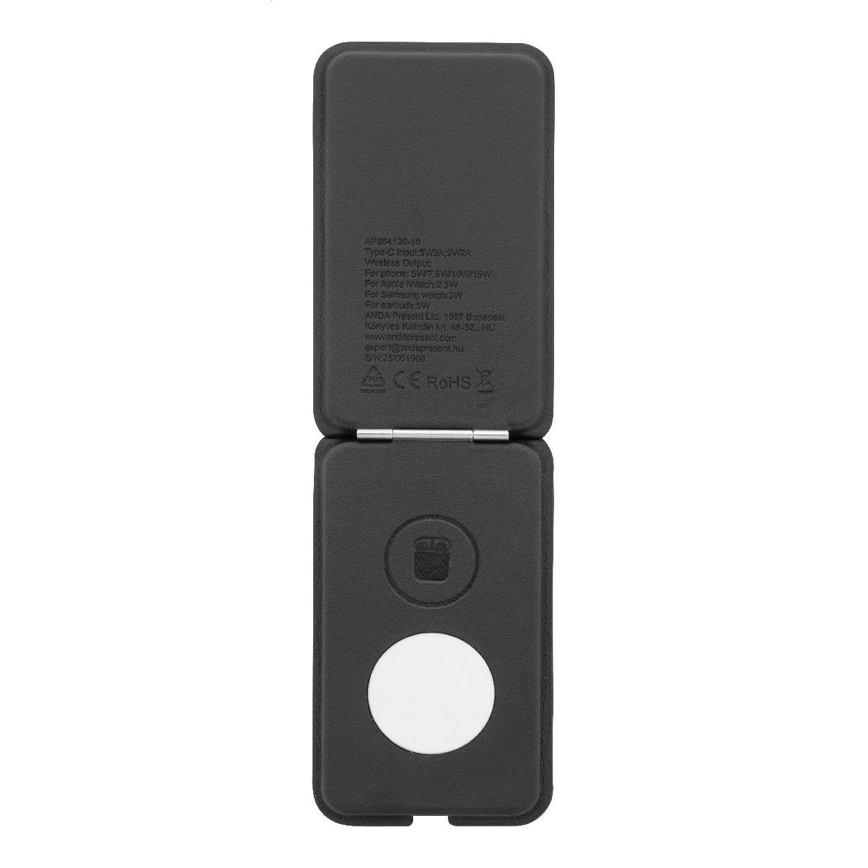 Încărcător wireless cu suport pentru telefon mobil, RPU LuxCharge Stand Negru