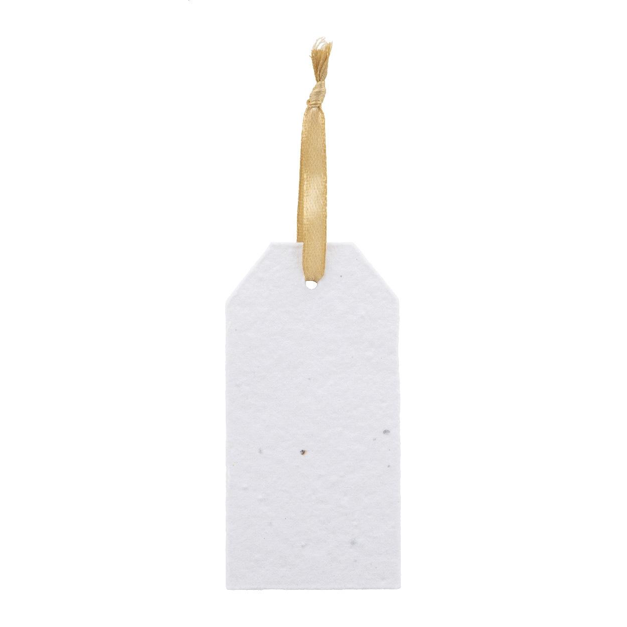 Etichetă pentru cadou personalizată, din hârtie cu semințe PrinTag Seed Alb