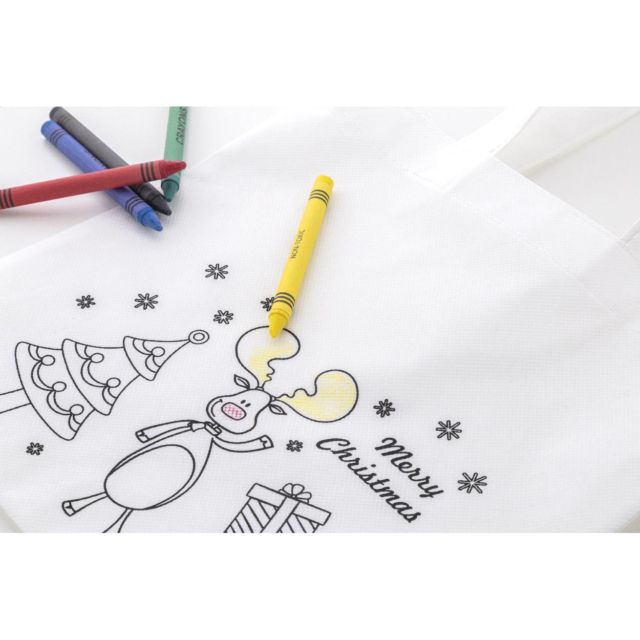 Sacoșă pentru colorat, design de Crăciun Julfar Shop Alb