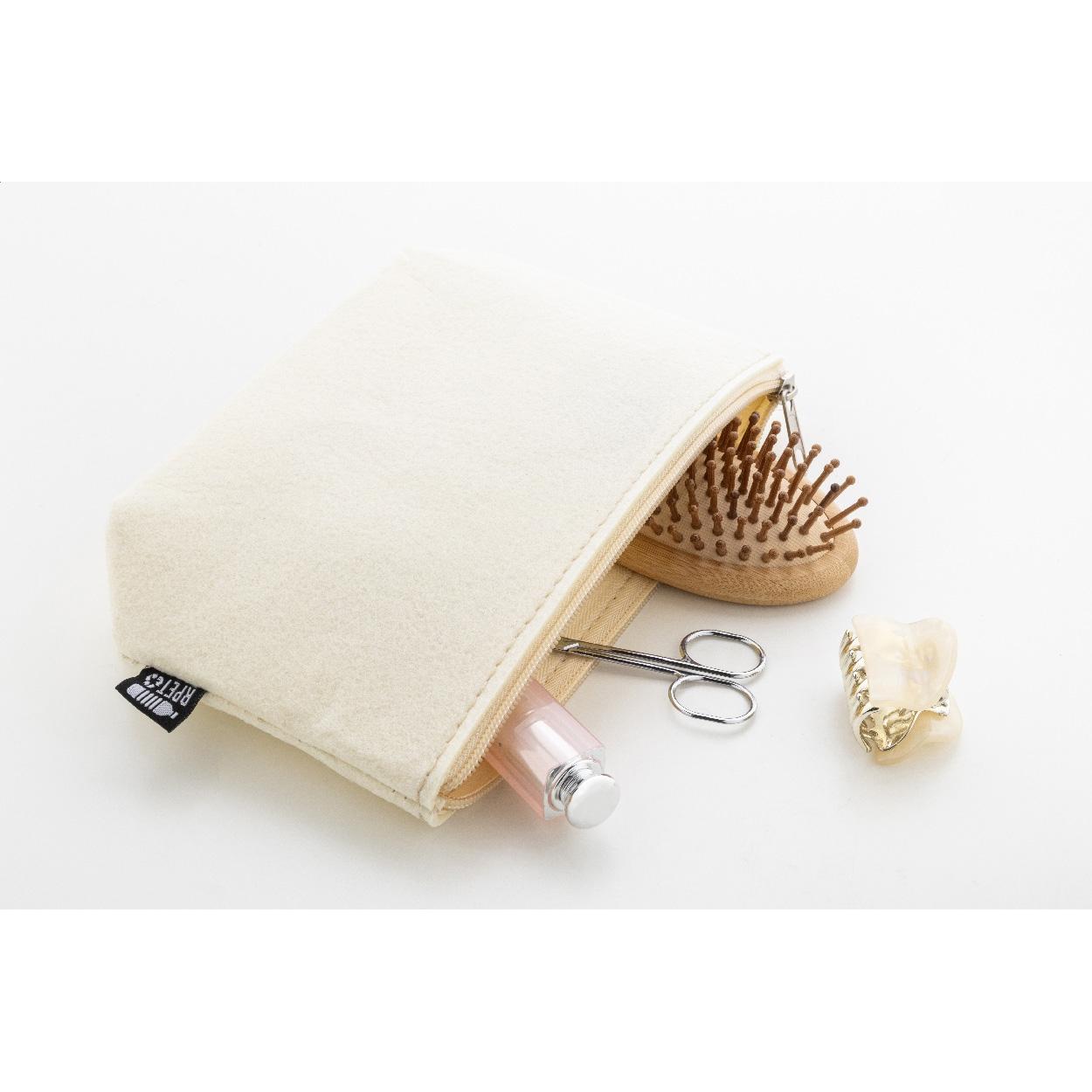 Geantă pentru cosmetice din fetru RPET Refelt Beauty natural