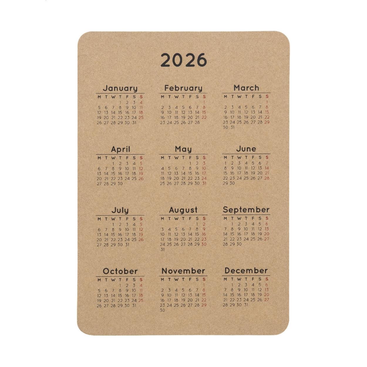 Calendar de buzunar personalizat CreaDate Pocket Eco Alb
