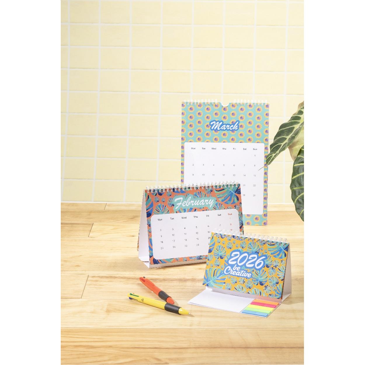 Calendar de birou personalizat CreaDate Desk Alb