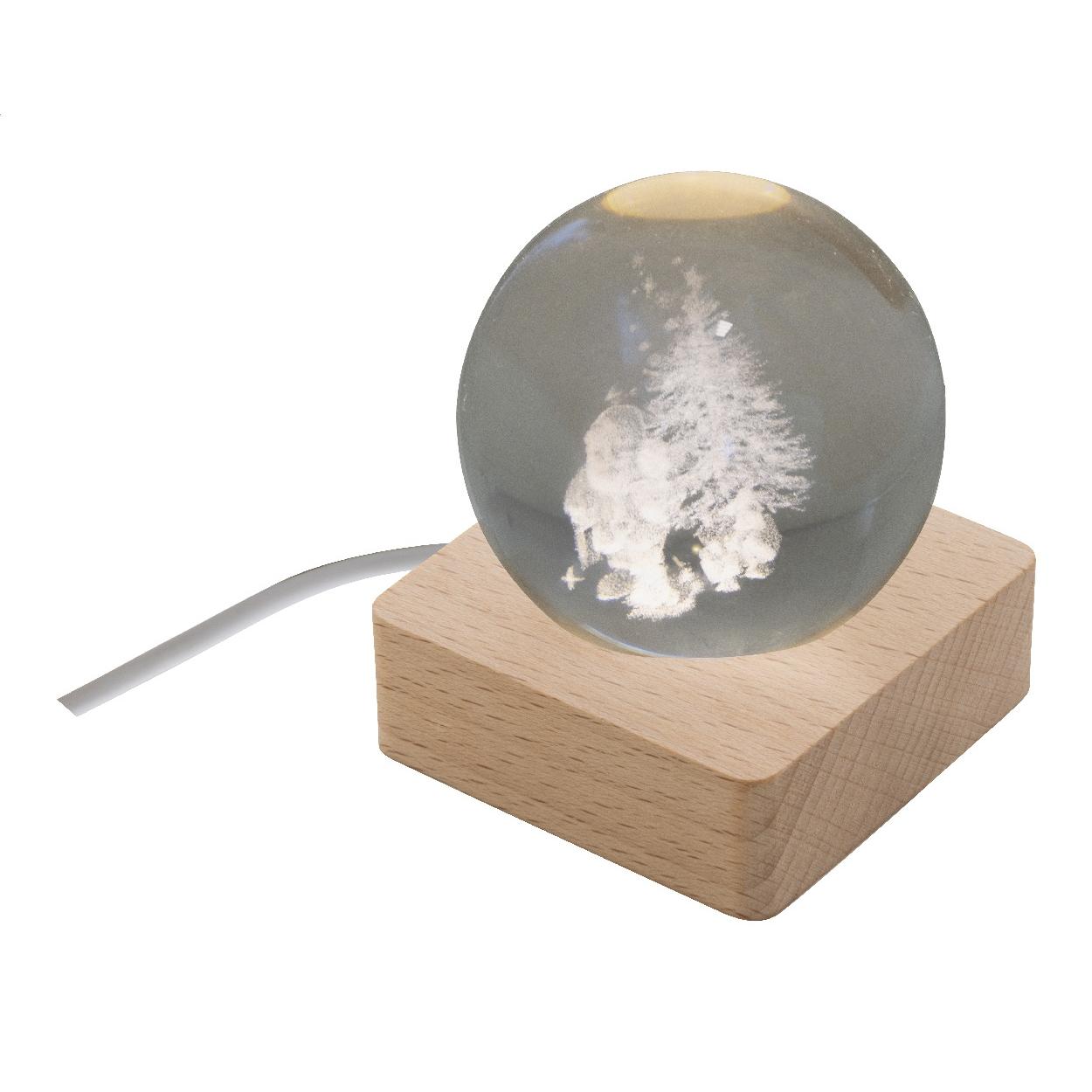 Glob luminos cu design de Crăciun Borealis transparent natural