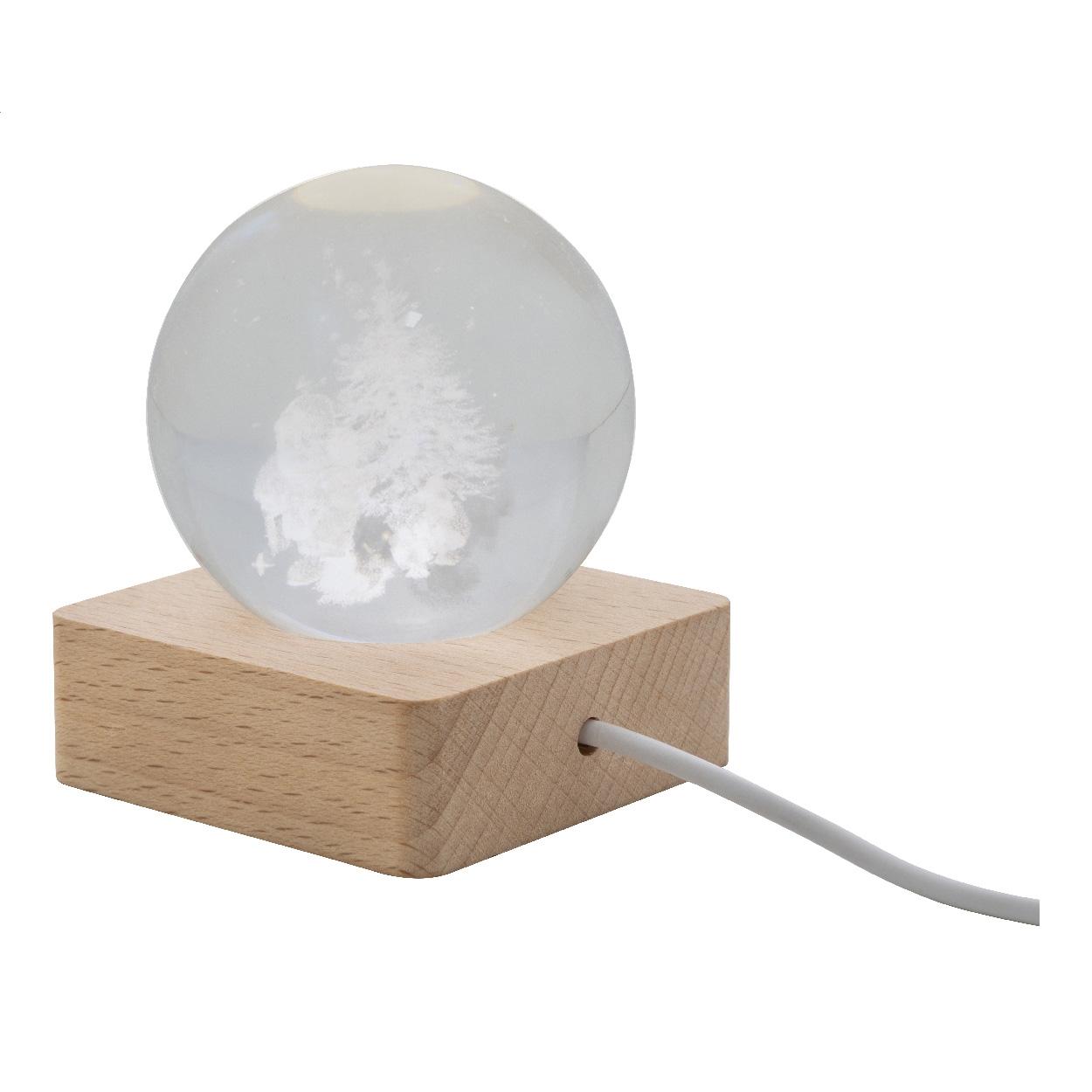 Glob luminos cu design de Crăciun Borealis transparent natural