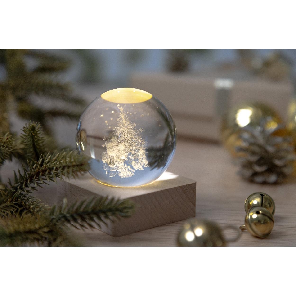 Glob luminos cu design de Crăciun Borealis transparent natural