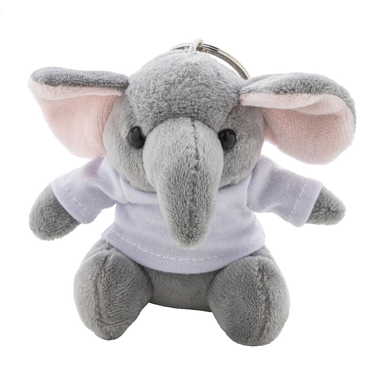 Breloc din pluș, elefant TrumpFob gri