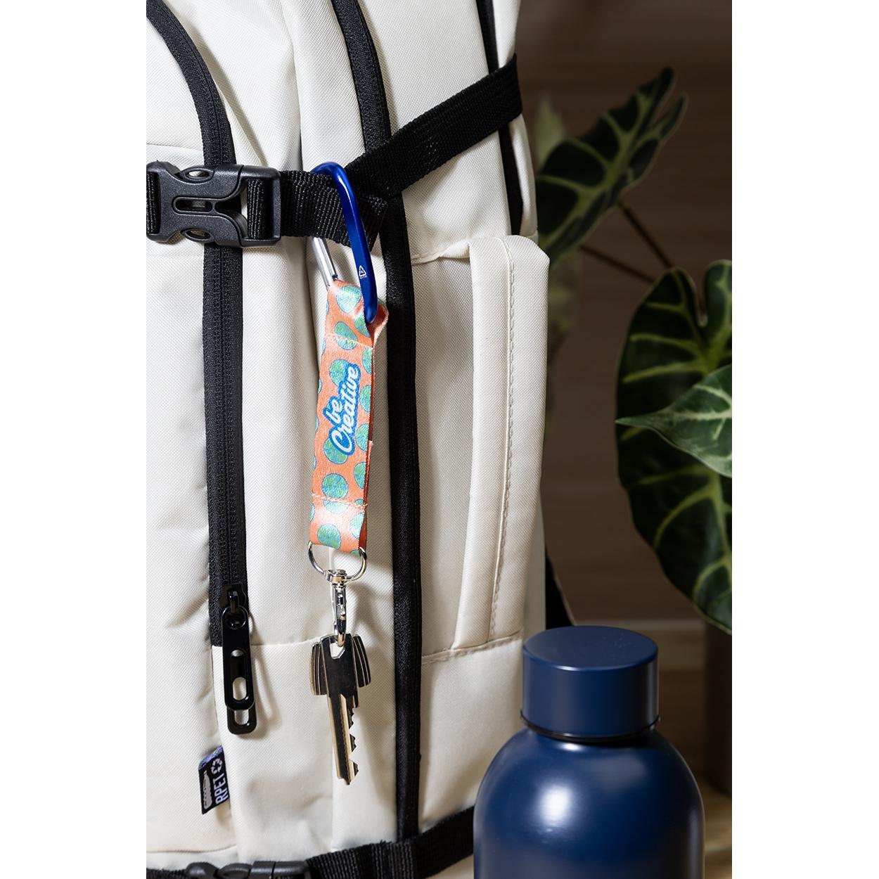 Breloc personalizat, RPET SuboRing Double Albastru
