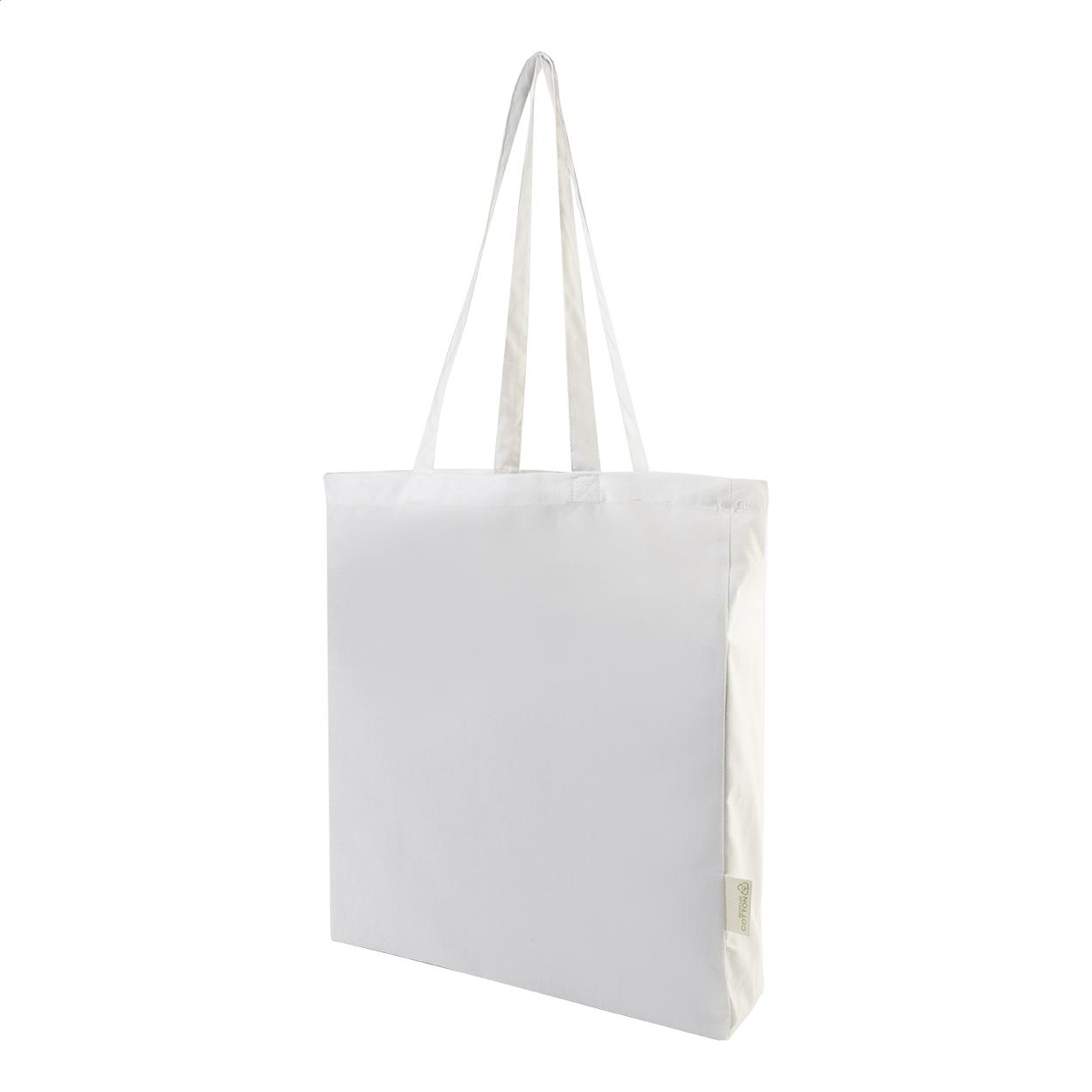 Sacoșă de cumpărături din bumbac reciclat Guspex Hue Alb