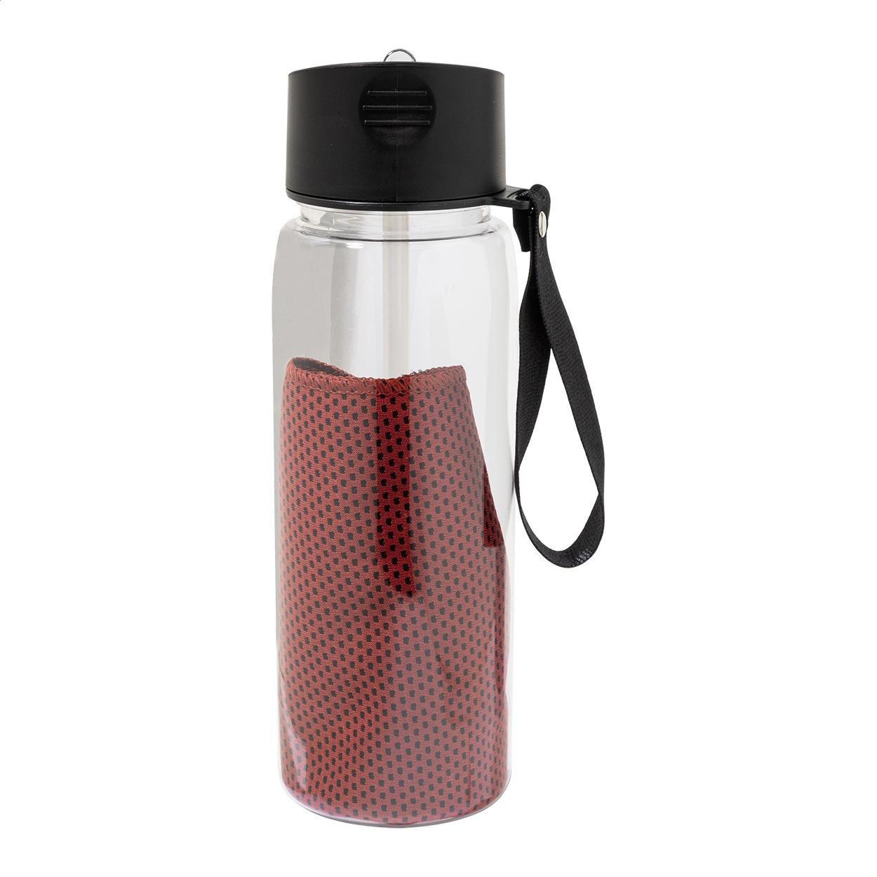 Sticlă sport RPET cu prosop Fitmax