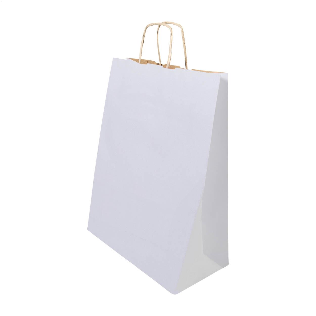 Pungă medie din hârtie pentru cadouri Papbag M Alb