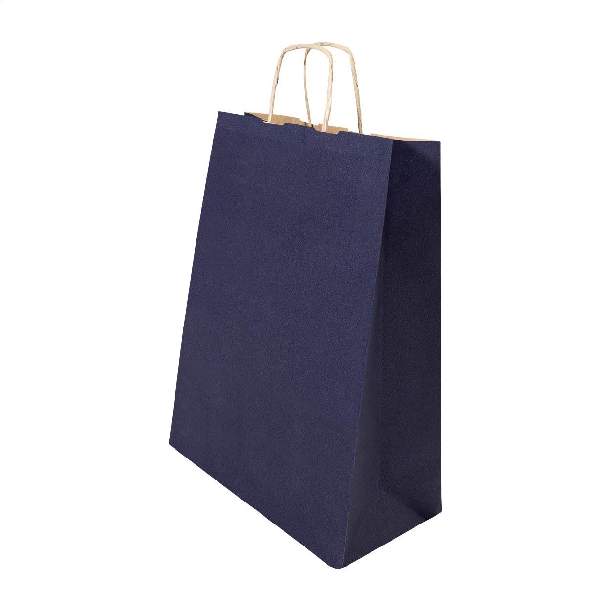 Pungă medie din hârtie pentru cadouri Papbag M albastru închis