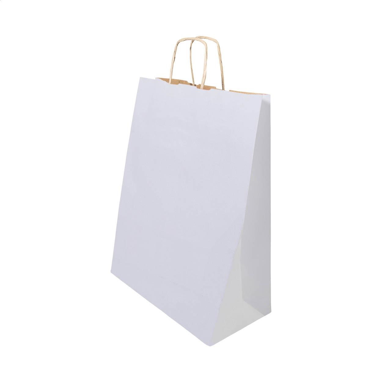 Pungă mică din hârtie pentru cadouri Papbag S Alb