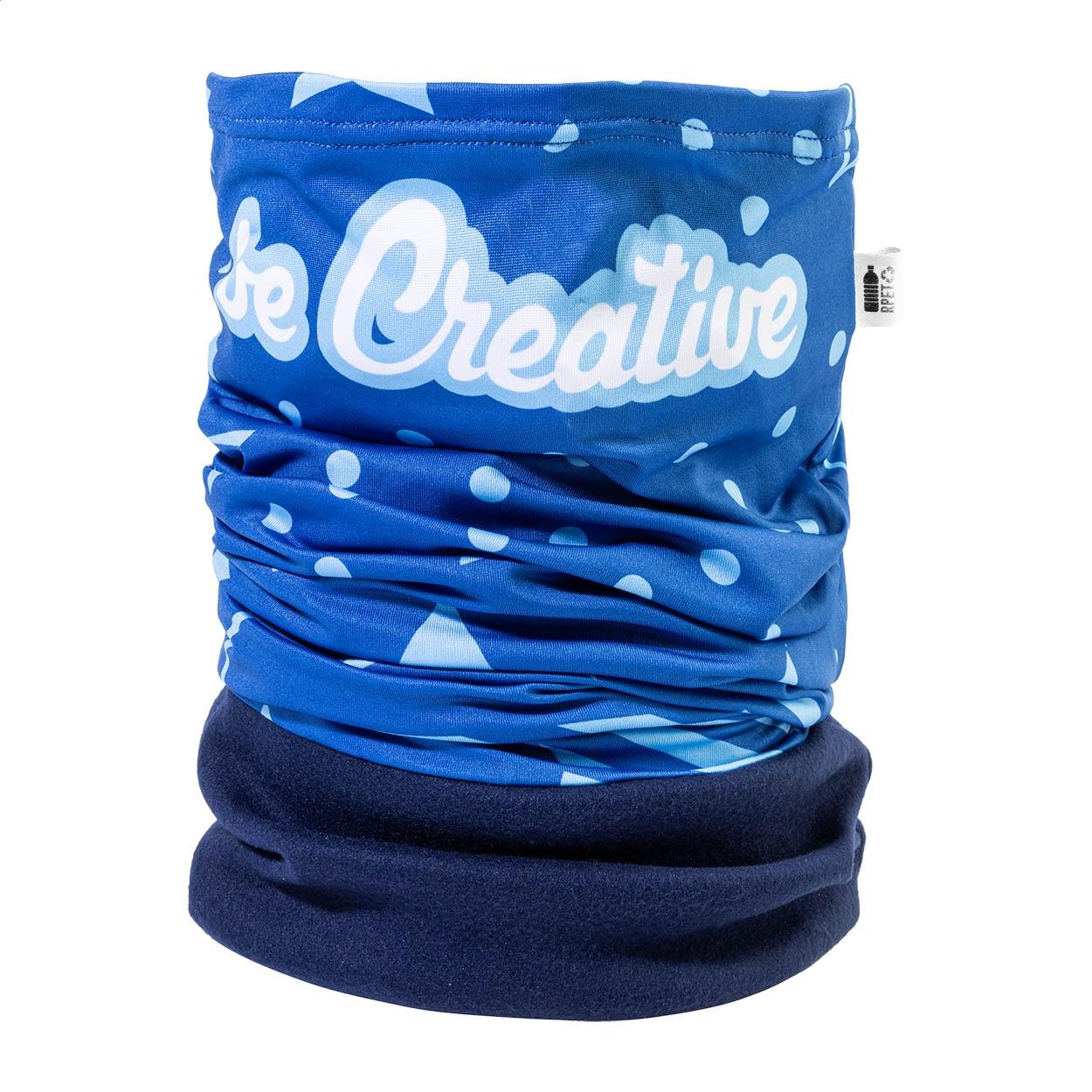 Eșarfă multifuncțională personalizată din RPET CreaScarf Winter Albastru