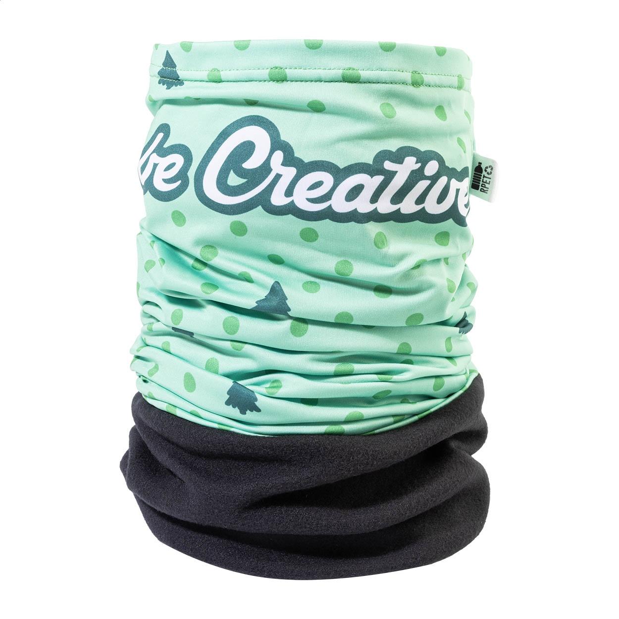 Eșarfă multifuncțională personalizată din RPET CreaScarf Winter Negru