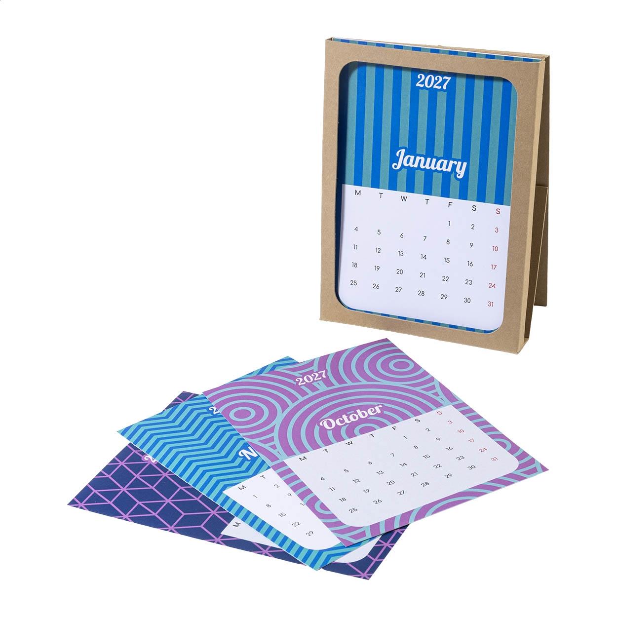 Calendar de birou personalizat CreaDate Shuffle Alb