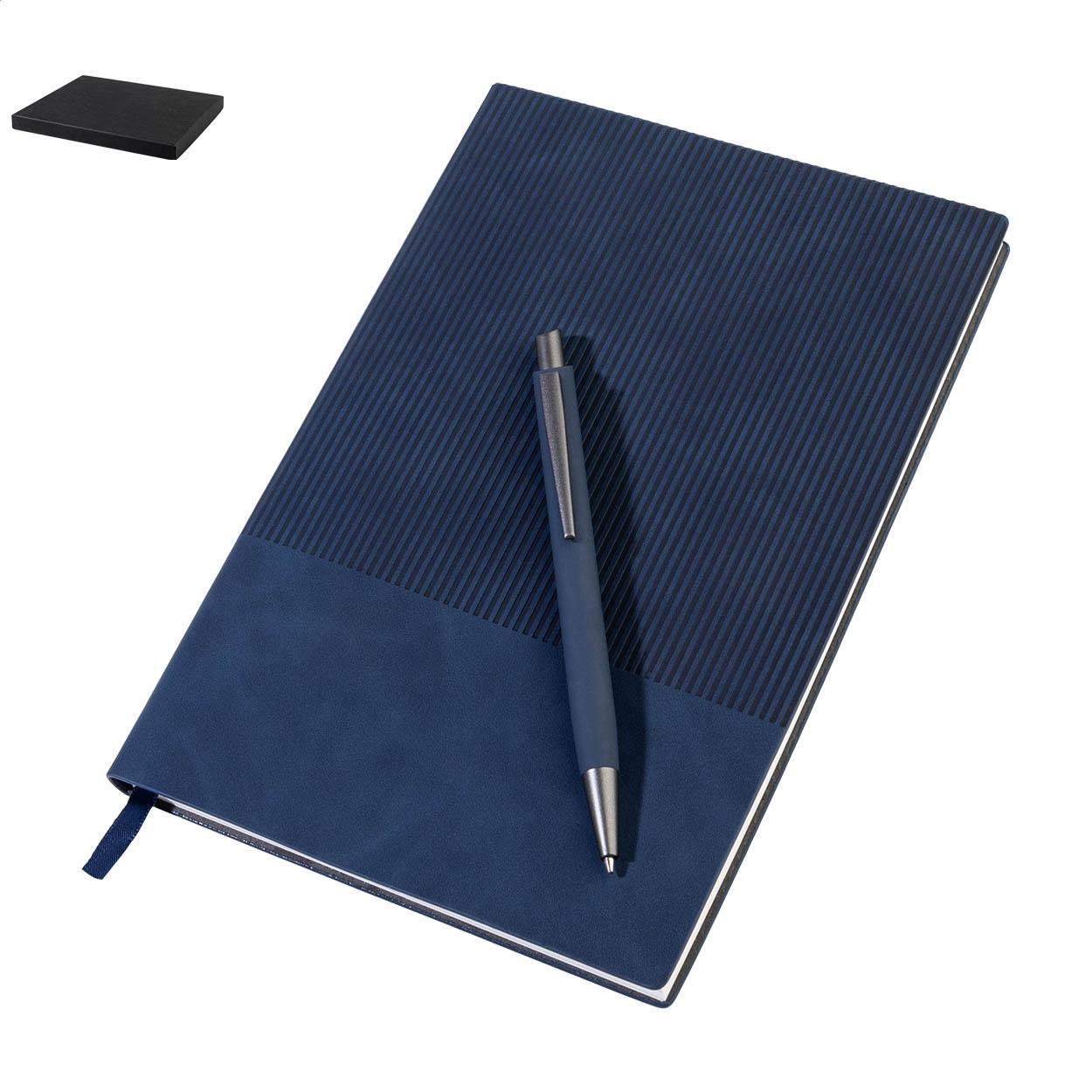 Set cu carnet și pix Strium albastru închis