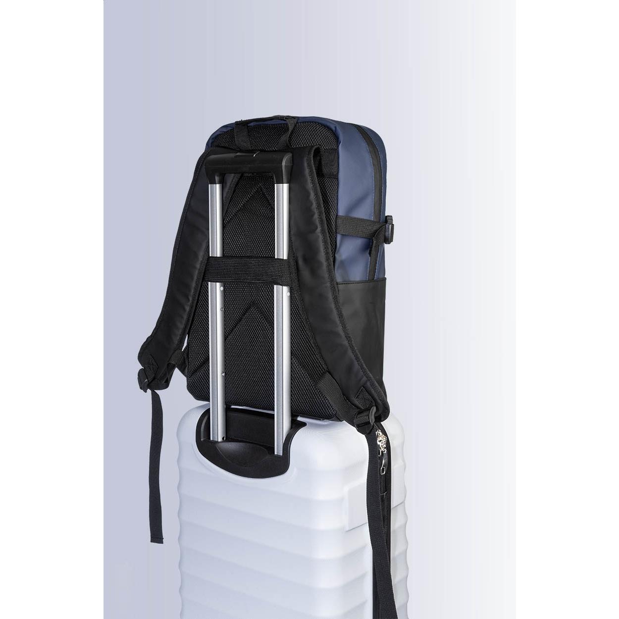 Rucsac din PU reciclat Boulton albastru închis