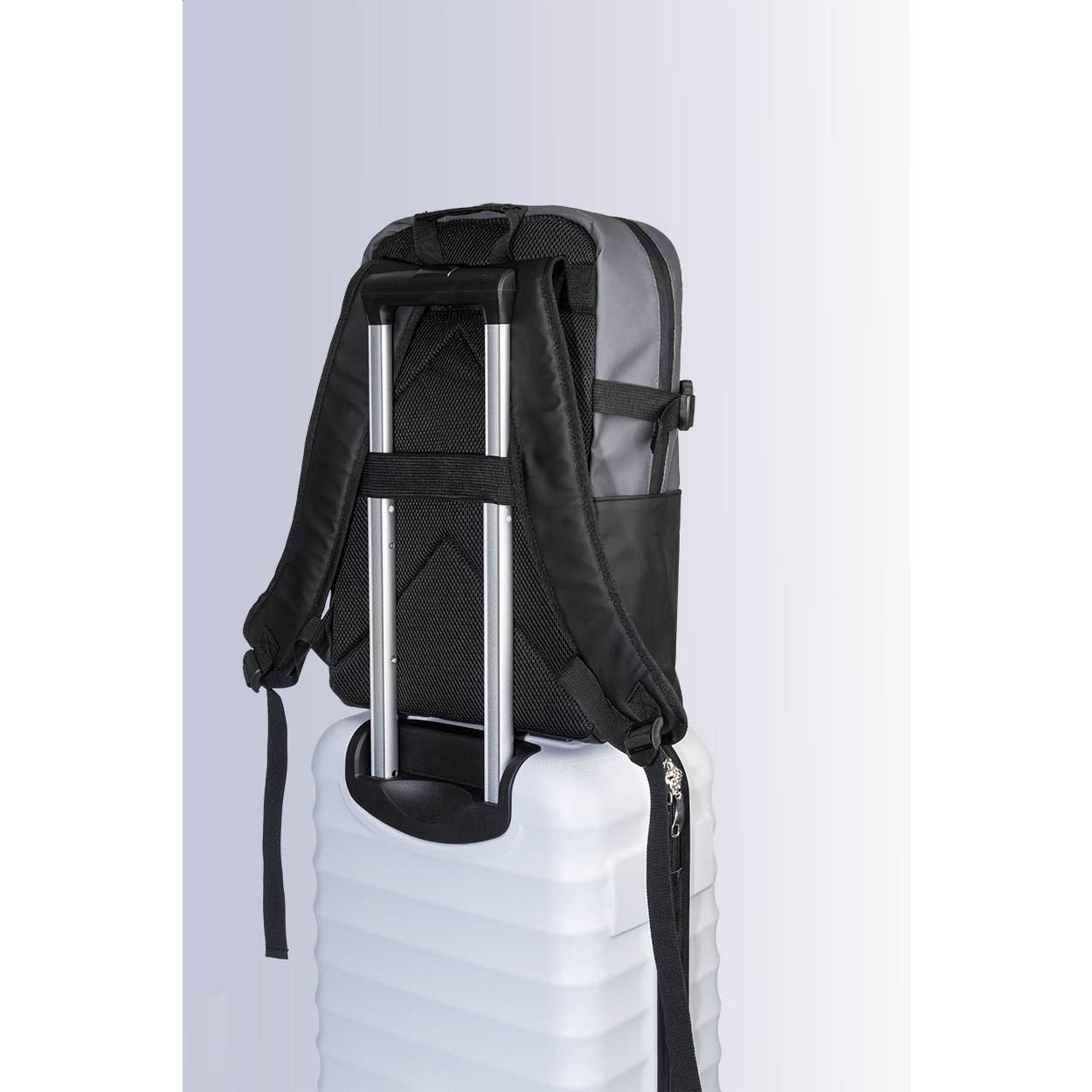 Rucsac din PU reciclat Boulton gri închis