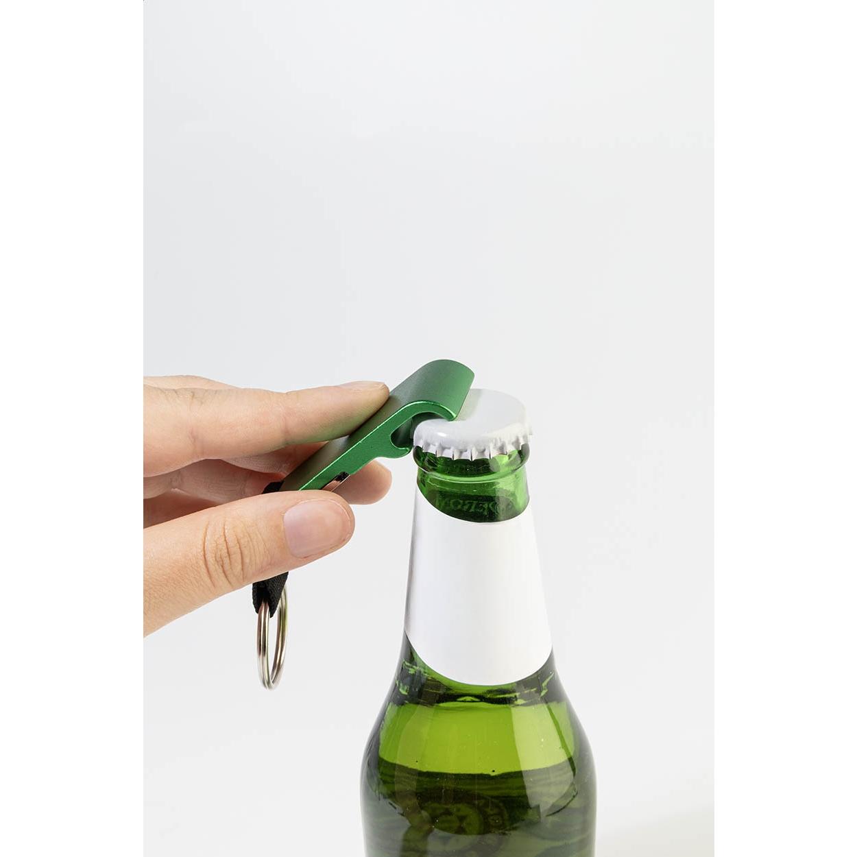 Breloc cu deschizător de sticle și fisă cărucior OpenCart Verde