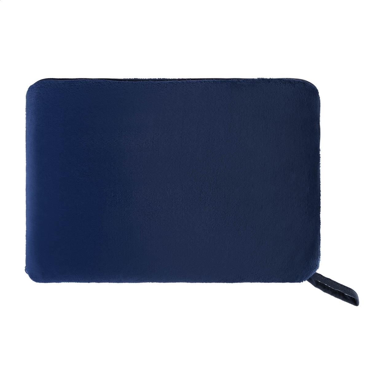 Set de călătorie 2 în 1 cu pătură și pernă Napwrap albastru închis