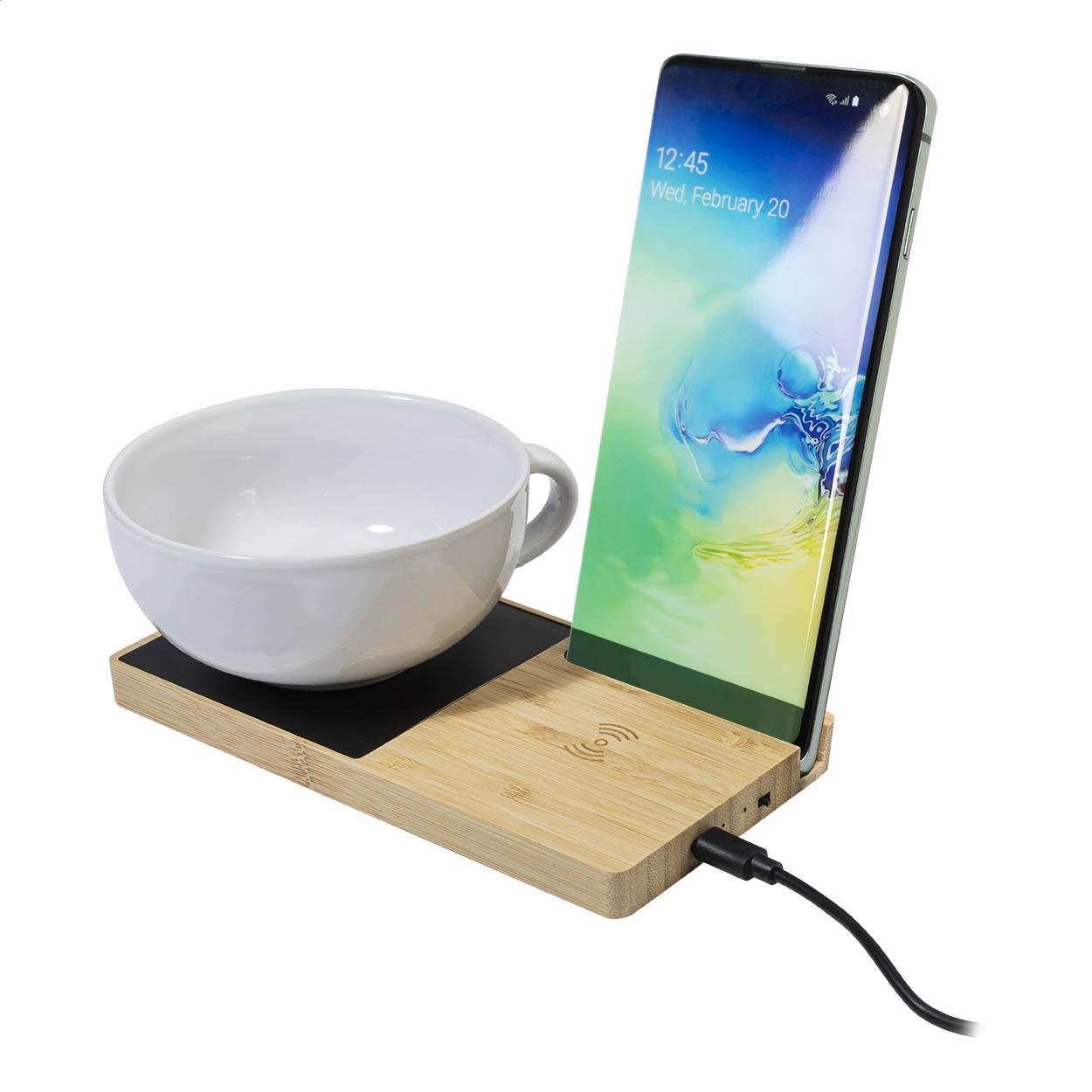 Încărcător wireless cu încălzitor pentru cană SipDock natural Negru