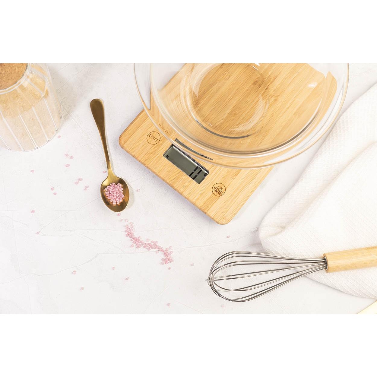Cântar de bucătărie reîncărcabil BamCook natural