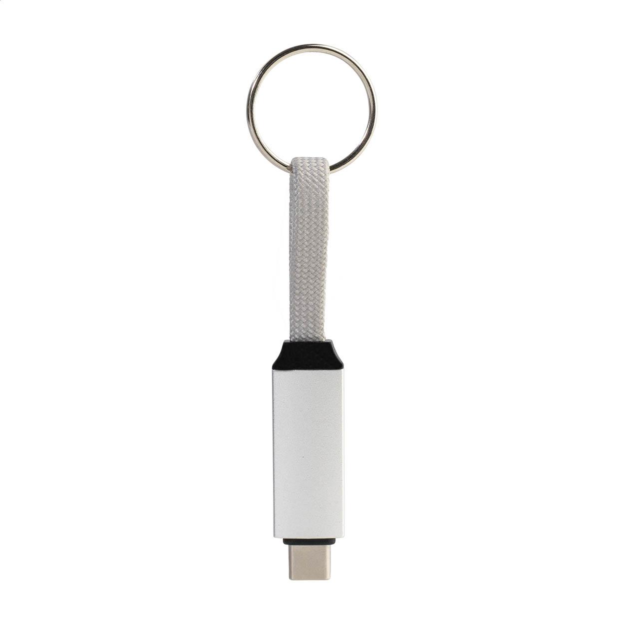 Breloc cu cablu USB-C de 60 W Keycab Argintiu