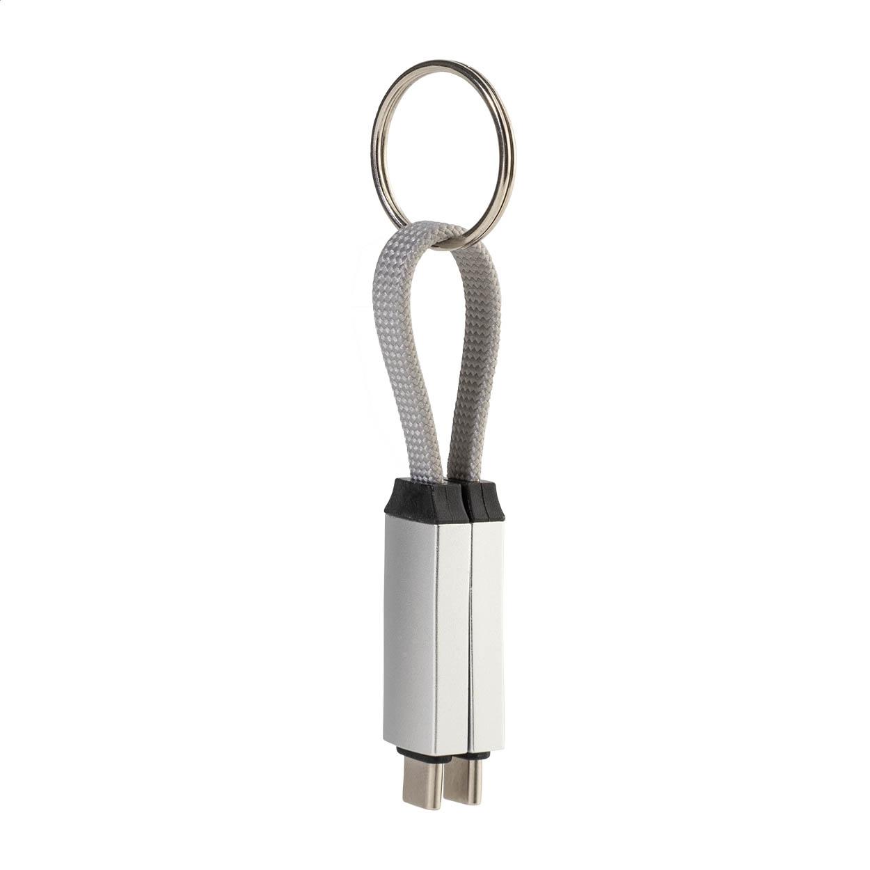 Breloc cu cablu USB-C de 60 W Keycab Argintiu
