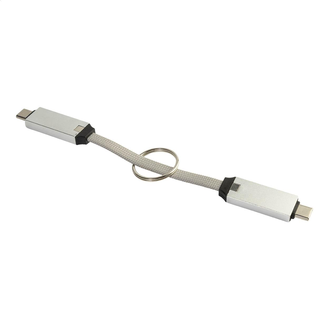 Breloc cu cablu USB-C de 60 W Keycab Argintiu