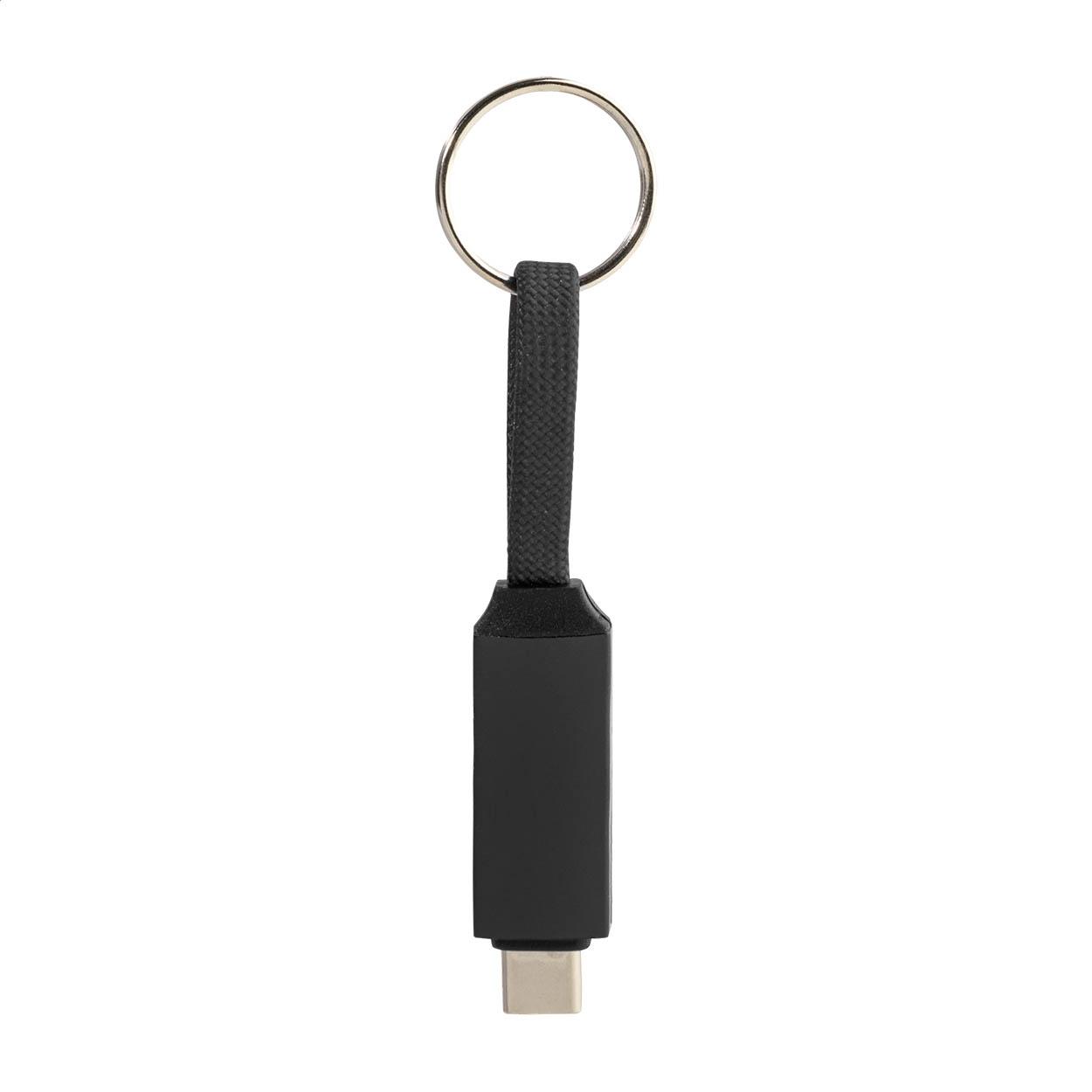 Breloc cu cablu USB-C de 60 W Keycab Negru