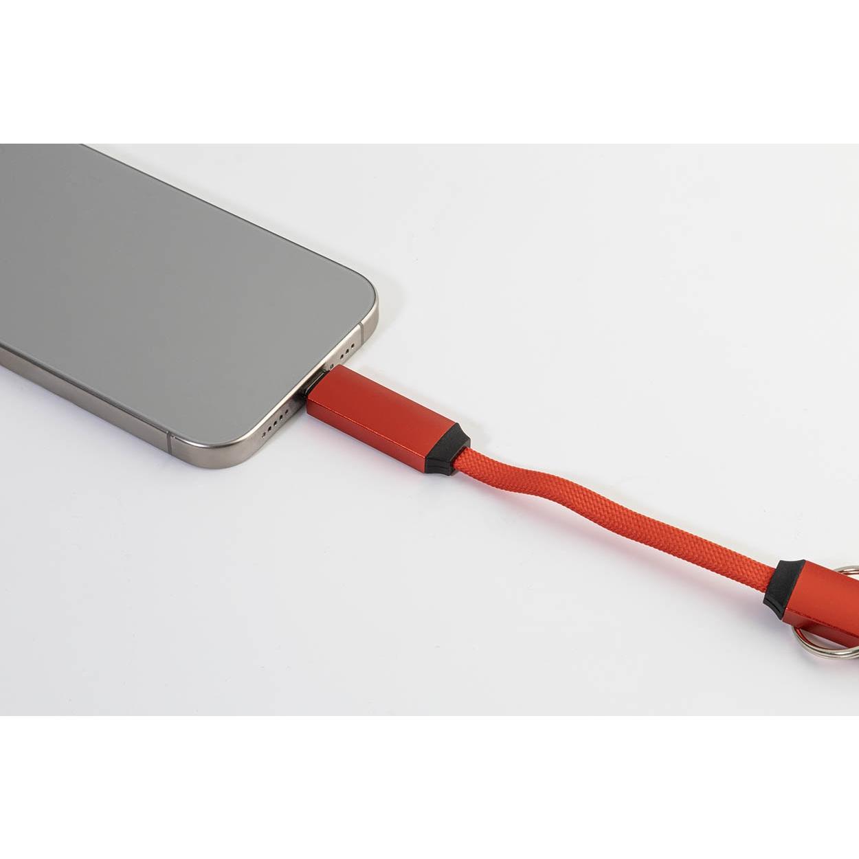 Breloc cu cablu USB-C de 60 W Keycab Roșu