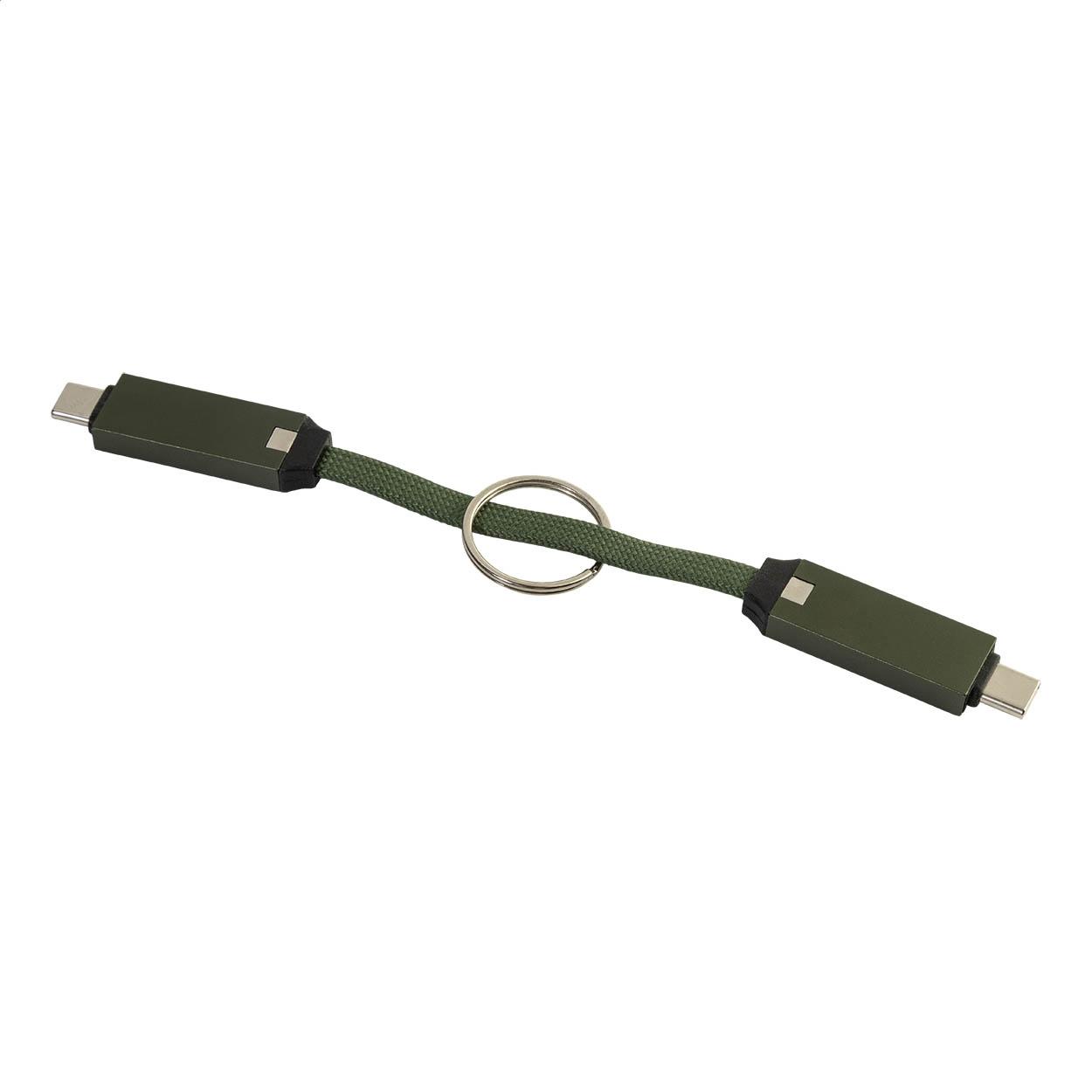Breloc cu cablu USB-C de 60 W Keycab verde închis