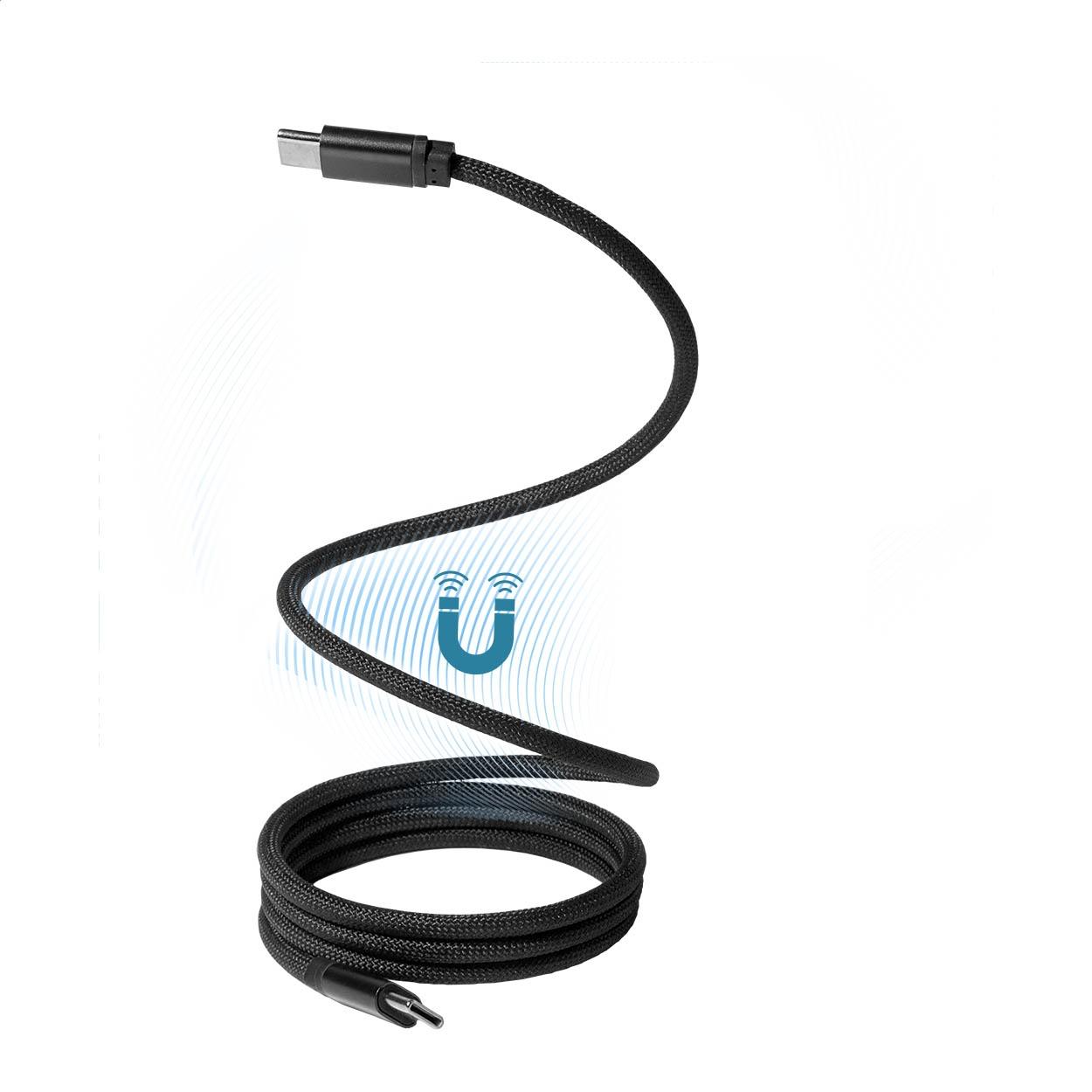 Cablu USB-C magnetic de 60 W Magsle Negru