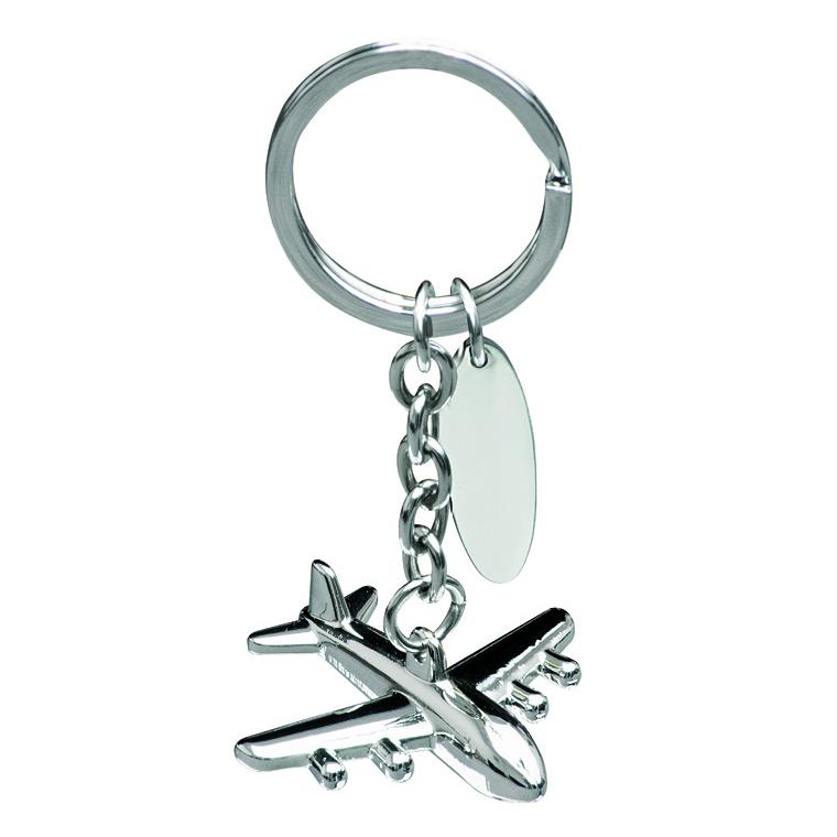 Breloc AIRPLANE 3D argintiu