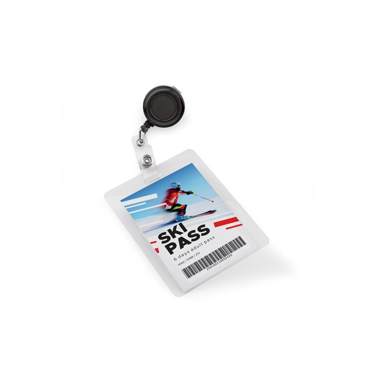 Suport pentru ecusoane retractabil PULL negru