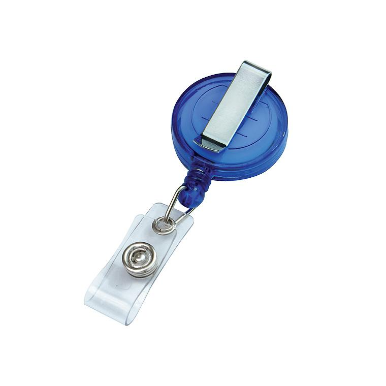 Suport pentru ecusoane retractabil PULL Albastru
