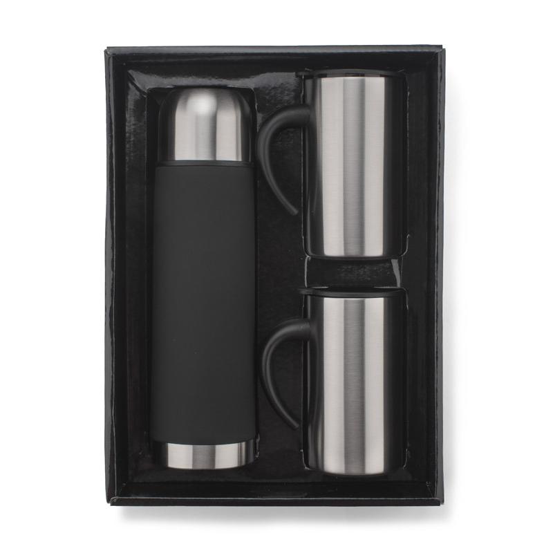 Set cadou ACON (Termos 500 ml și 2 căni de călătorie 260 ml) argintiu