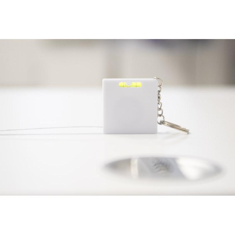 Breloc cu ruletă de măsurat RIZO 1 m alb