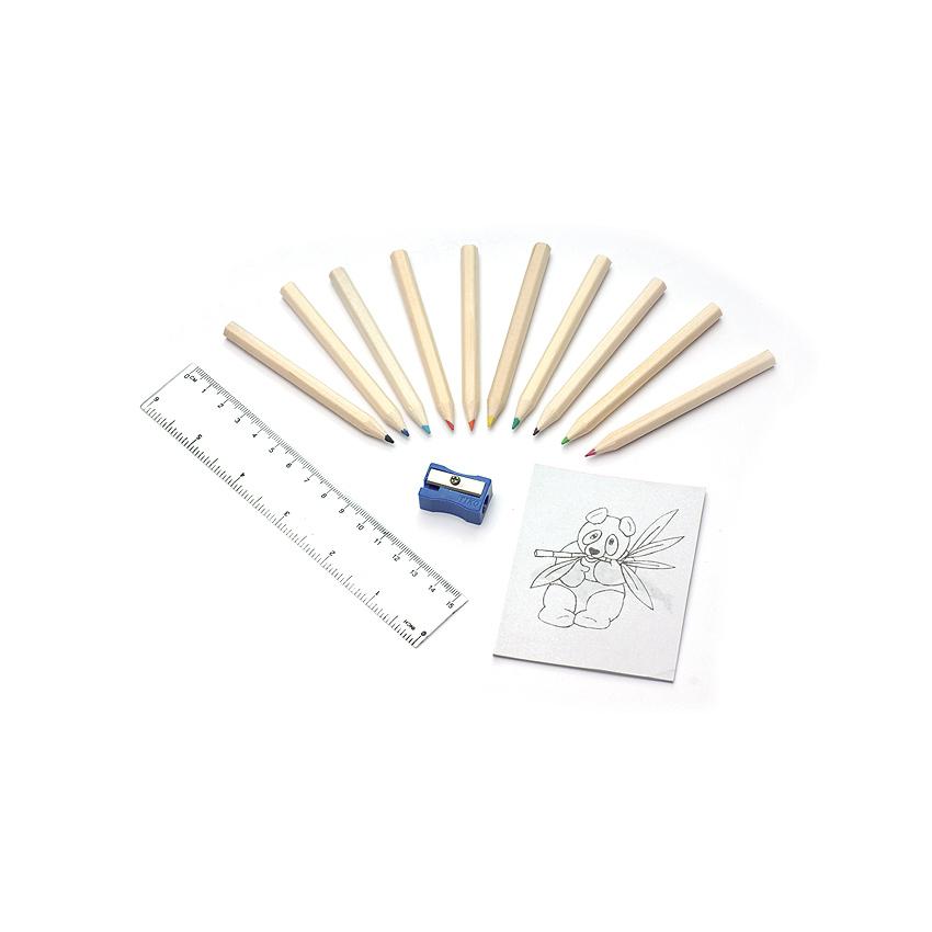 Creioane colorate cu o carte de colorat DECOR natural