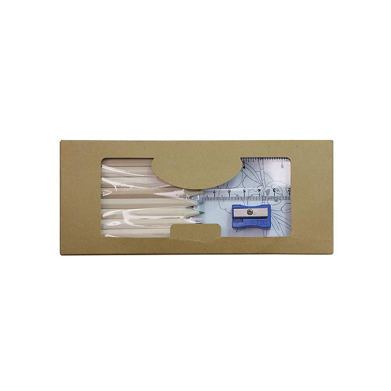 Creioane colorate cu o carte de colorat DECOR natural