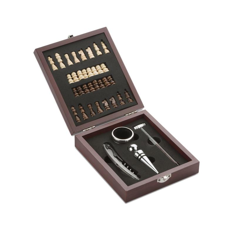 Set de vinuri cu șah TREBB maro