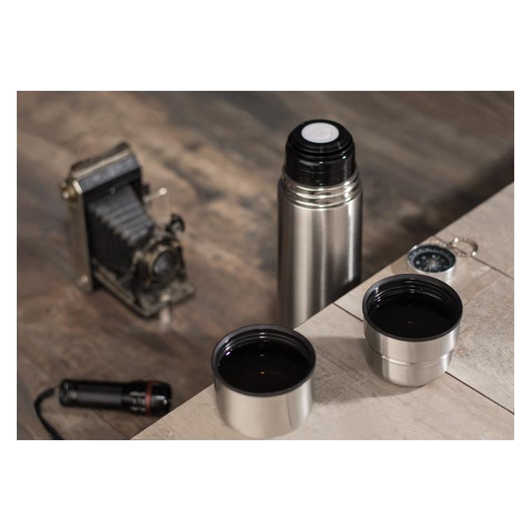 Termos cu două cupe PAVO 750 ml argintiu